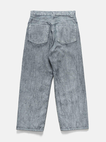 URU Cotton Denim Print Wide Pants White, Jeans