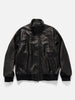 URU Cow Leather Zip Up Blouson Black, Leather Jackets
