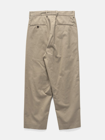 URU Organic Cotton Chino 1 Tuck Pants K. Beige, Pants