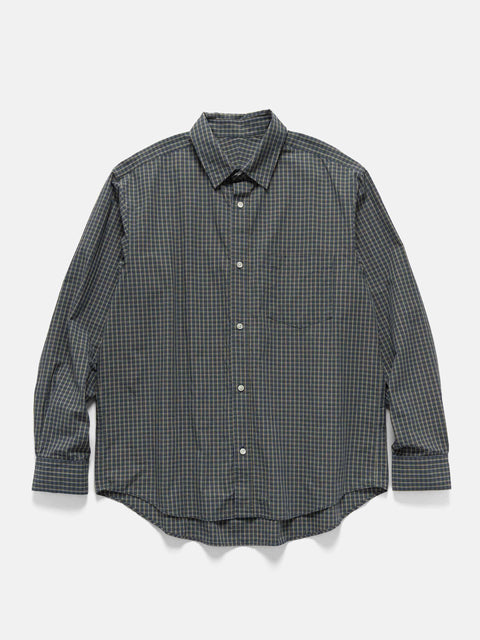 URU Regular Collar L/S Shirts Navy Plaid, Shirts