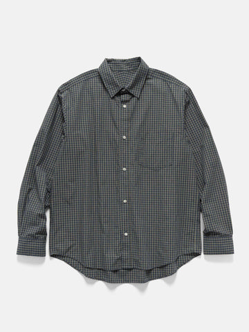 URU Regular Collar L/S Shirts Navy Plaid, Shirts