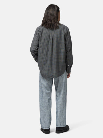 URU Regular Collar L/S Shirts Navy Plaid, Shirts