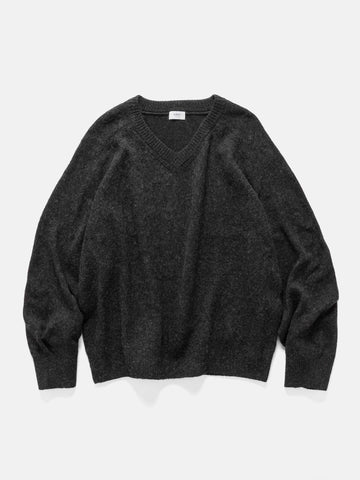 URU V Neck Knit Charcoal, Sweaters
