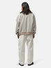 URU Wool Rayon Silk Zip Up Blouson L. Beige, Jackets