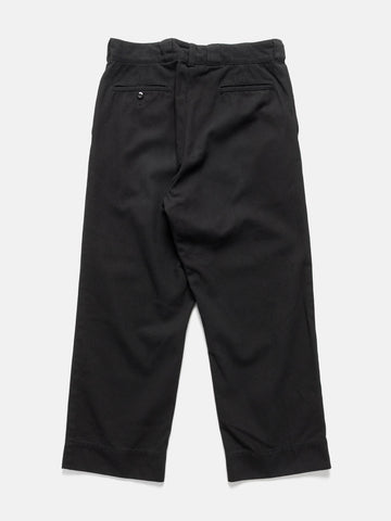 Flat shot of the back of the UNLIKELY Skater's Work Pants in Black in studio