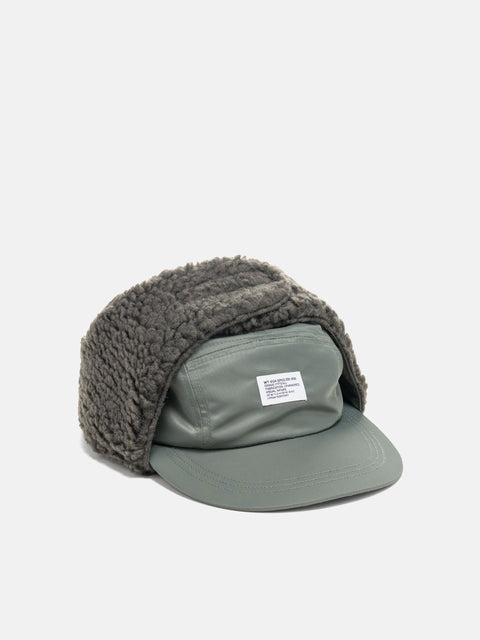 WTAPS AVT Cap Nylon. Satin in Cordura Olive Drab with ear flap attached