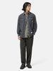 Full body shot of the model wearing he WTAPS Allman / LS / Cotton. Denim Black