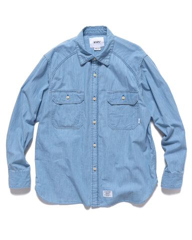 WTAPS CB / LS / Shirt Cotton. Chambray Indigo, T-Shirts