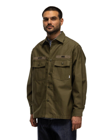 WTAPS CBW / LS / Shirt /COTTON. Satin Olive Drab, Shirts