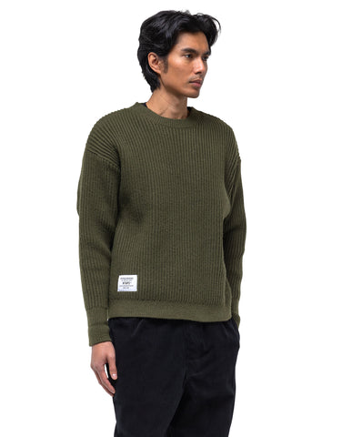 WTAPS Deck / Sweater / Poly Olive Drab, Knits