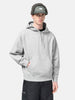 Half body shot of the Model standing in studio wearing the WTAPS Hoodie Sweater in NYCO Gray