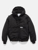 flat shot of WTAPS puff doom jacket in cotton weather black