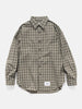 Flat shot of the WTAPS Txt 01 / LS / Poly. Broadcloth. Textile. Of Olive Drab