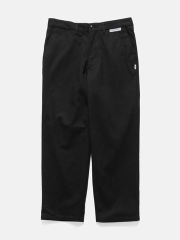 Flat shot of the WTAPS WRKT2001 / Trousers / Cotton. Twill Black