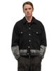 YOKE Laser Processed Denim Trucker Jacket Black, Outerwear