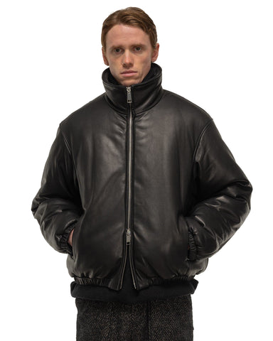 YOKE Leather Puffer Blouson Black, Outerwear