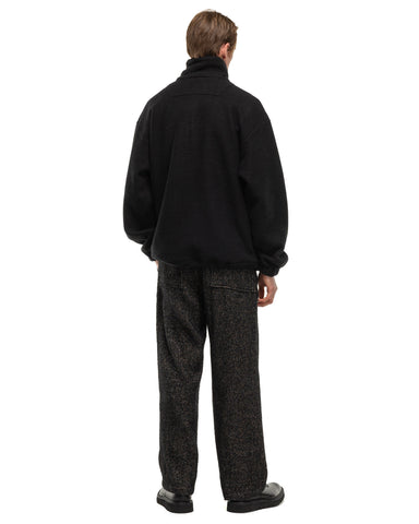 YOKE Wool Fleece Half Zip Pullover Black, Sweaters