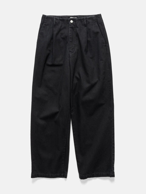 YOKE 1Pleated Wide Tapered Trousers Black, Pants