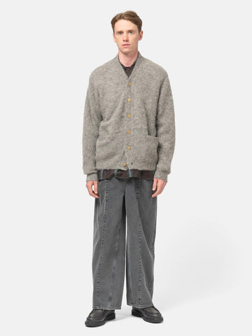 YOKE 3Color Mix Baby Alpaca Cardigan Light Gray, Cardigans