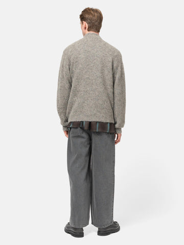 YOKE 3Color Mix Baby Alpaca Cardigan Light Gray, Cardigans