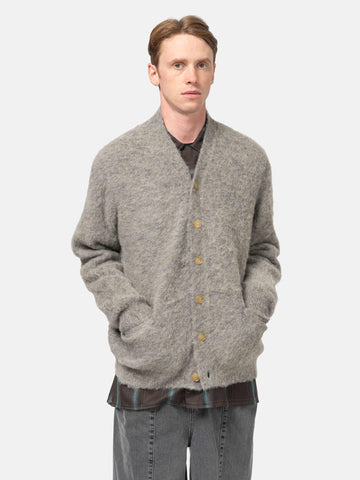 YOKE 3Color Mix Baby Alpaca Cardigan Light Gray, Cardigans