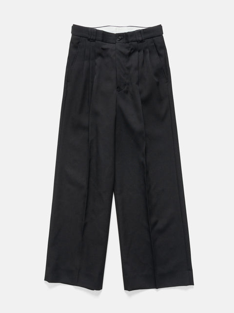 YOKE 3Pleated Wide-Leg Trousers Black, Trousers