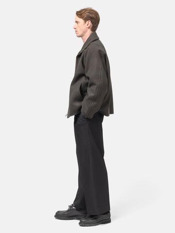 YOKE 3Pleated Wide-Leg Trousers Black, Trousers