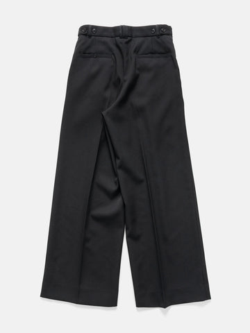 YOKE 3Pleated Wide-Leg Trousers Black, Trousers