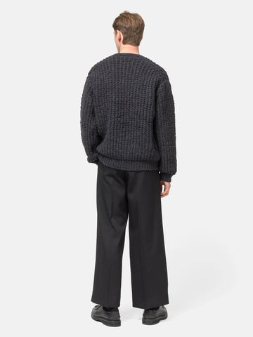 YOKE Baby Alpaca Big Waffle Sweater Black, Sweaters