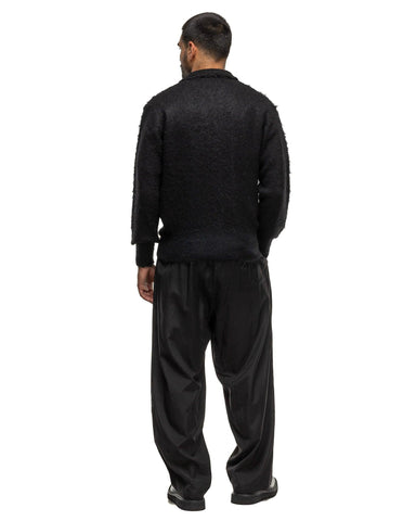 YOKE Brushed Mohair Knit Shirt Black, Sweaters