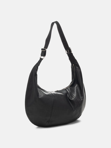 YOKE Calf Leather Circle Bag Black, Shoulder Bags