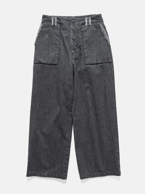 YOKE Denim Cut-Off Buggy Pants Black, Pants