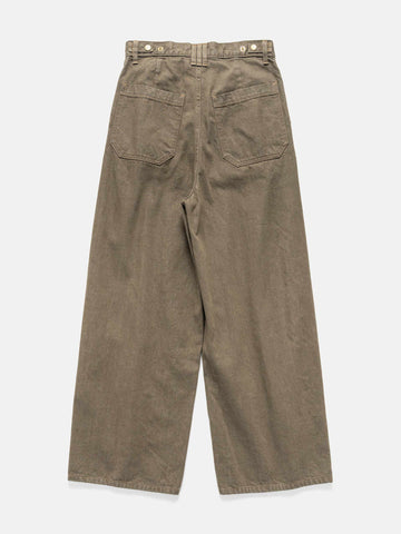 YOKE Denim 3Pleated Wide-Leg Trousers Khaki, Jeans