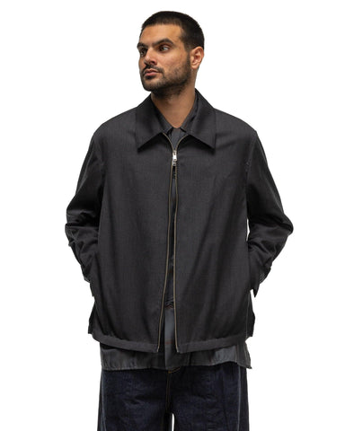 YOKE Front Zip Shirt Blouson Charcoal, Outerwear