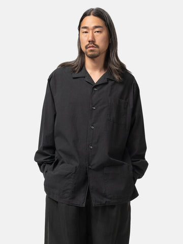 YOKE Garment-dyed Shirt Jacket Carbon Black, Shirts