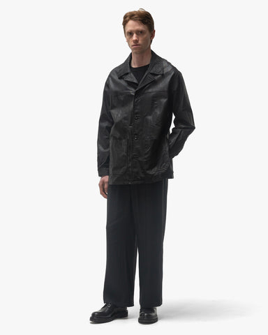 YOKE Goat Leather Car Coat Black, Outerwear