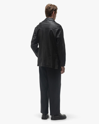 YOKE Goat Leather Car Coat Black, Outerwear