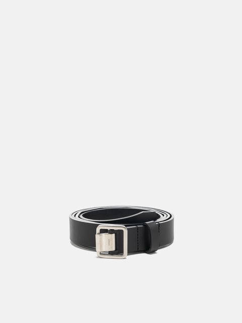 YOKE Leather Narrow Belt Black, Belts