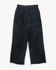 YOKE Linen Acetate Front Gather Wide Trousers Black, Bottoms