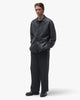 YOKE Linen Acetate Front Gather Wide Trousers Black, Bottoms