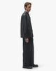 YOKE Linen Acetate Front Gather Wide Trousers Black, Bottoms