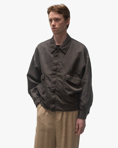 YOKE Nylon Bomber Jacket Charcoal, Outerwear