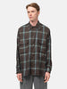 YOKE Rayon Wool Ombre Plaid Wpocket Shirt Brown, Shirts