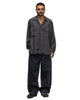 YOKE Rayon Wool Plaid Open Collar Shirt Charcoal, Outerwear