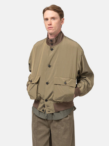 YOKE Silk Nylon Driving Blouson Khaki, Jackets