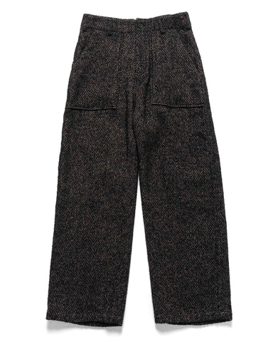 YOKE Tweed Wide-Leg Baker Pants Black, Bottoms