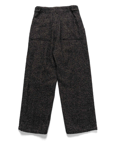 YOKE Tweed Wide-Leg Baker Pants Black, Bottoms