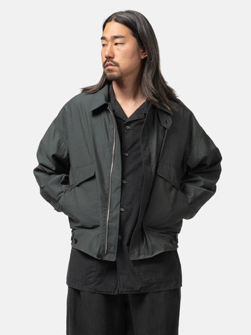 YOKE Wool Nylon Flight Jacket Dark Green, Jackets