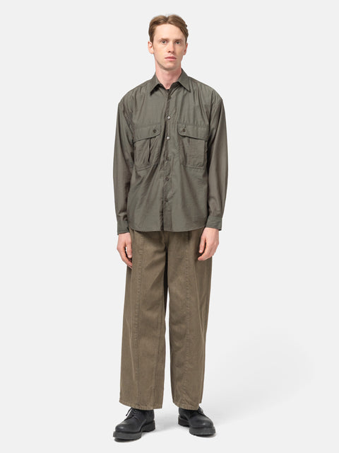YOKE Wool Nylon Work Shirt Olive, Shirts