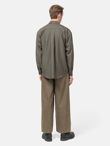 YOKE Wool Nylon Work Shirt Olive, Shirts